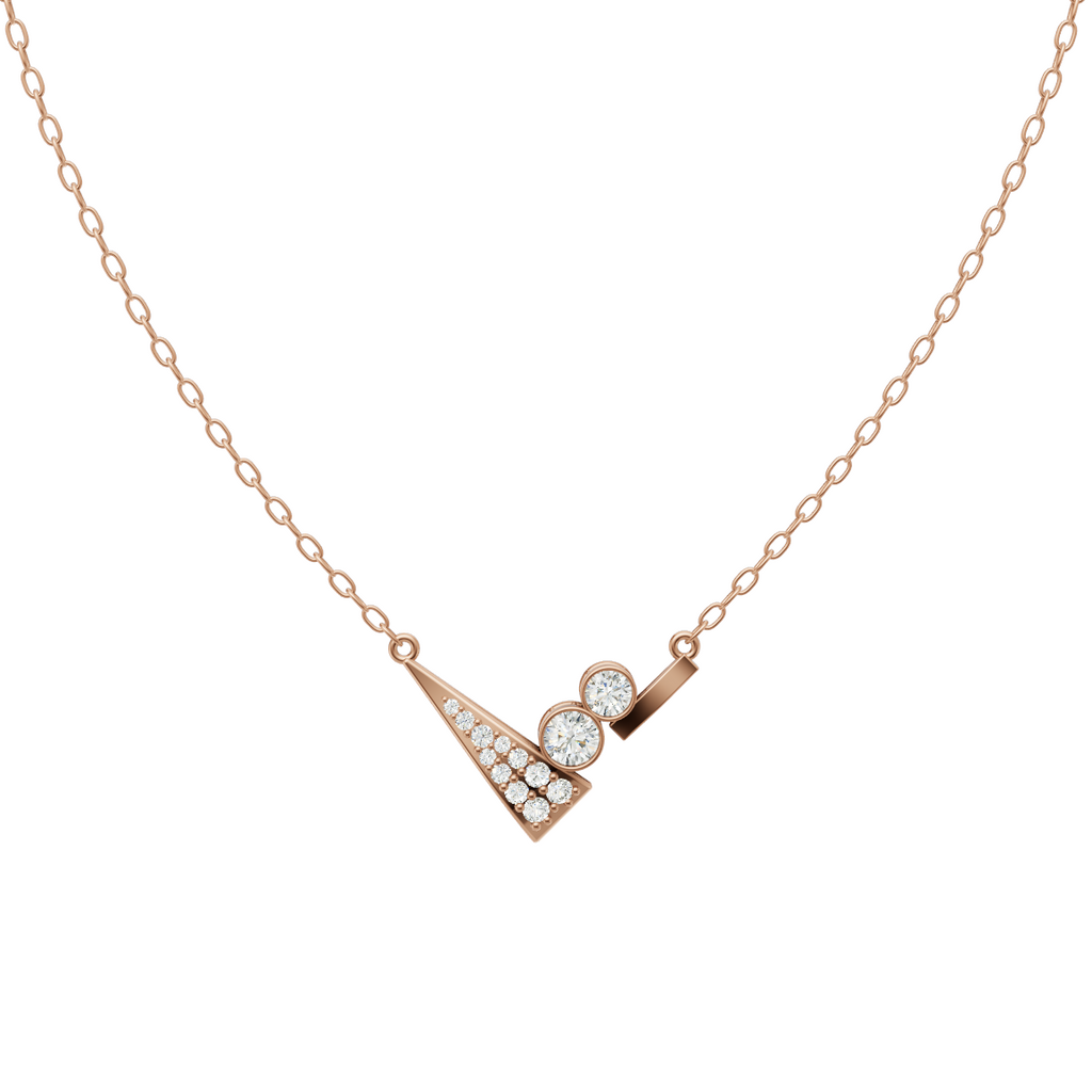Modern V-Shine Diamond Pendant Chain