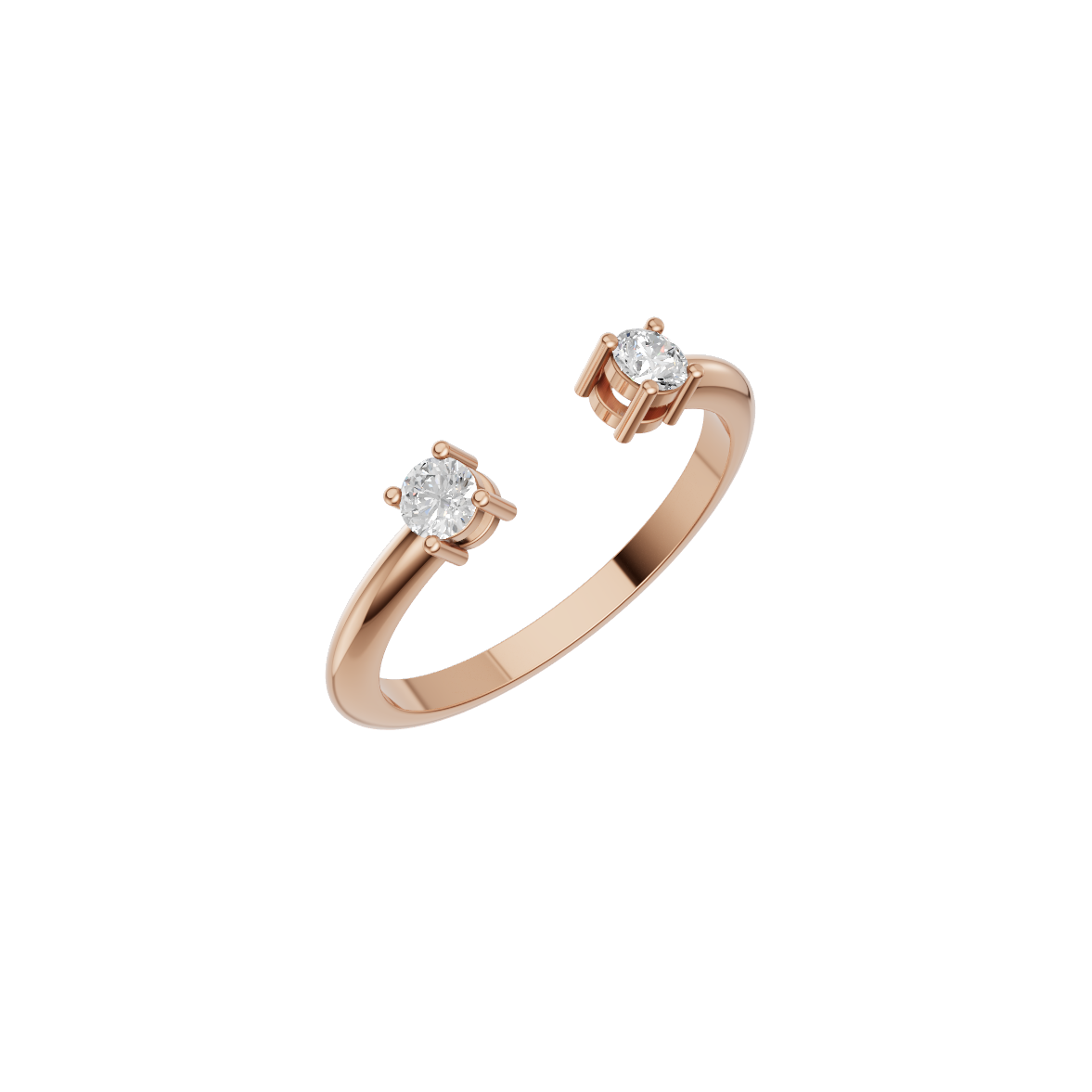 Twin Solitaire Open-End Lab Grown Diamond Ring