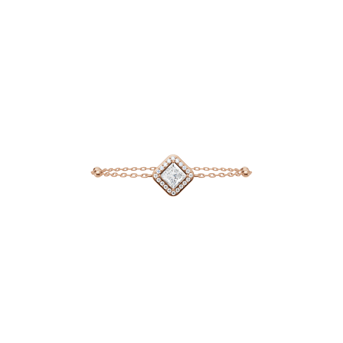 Princess Cut Lab Grown Diamond Halo Bracelet