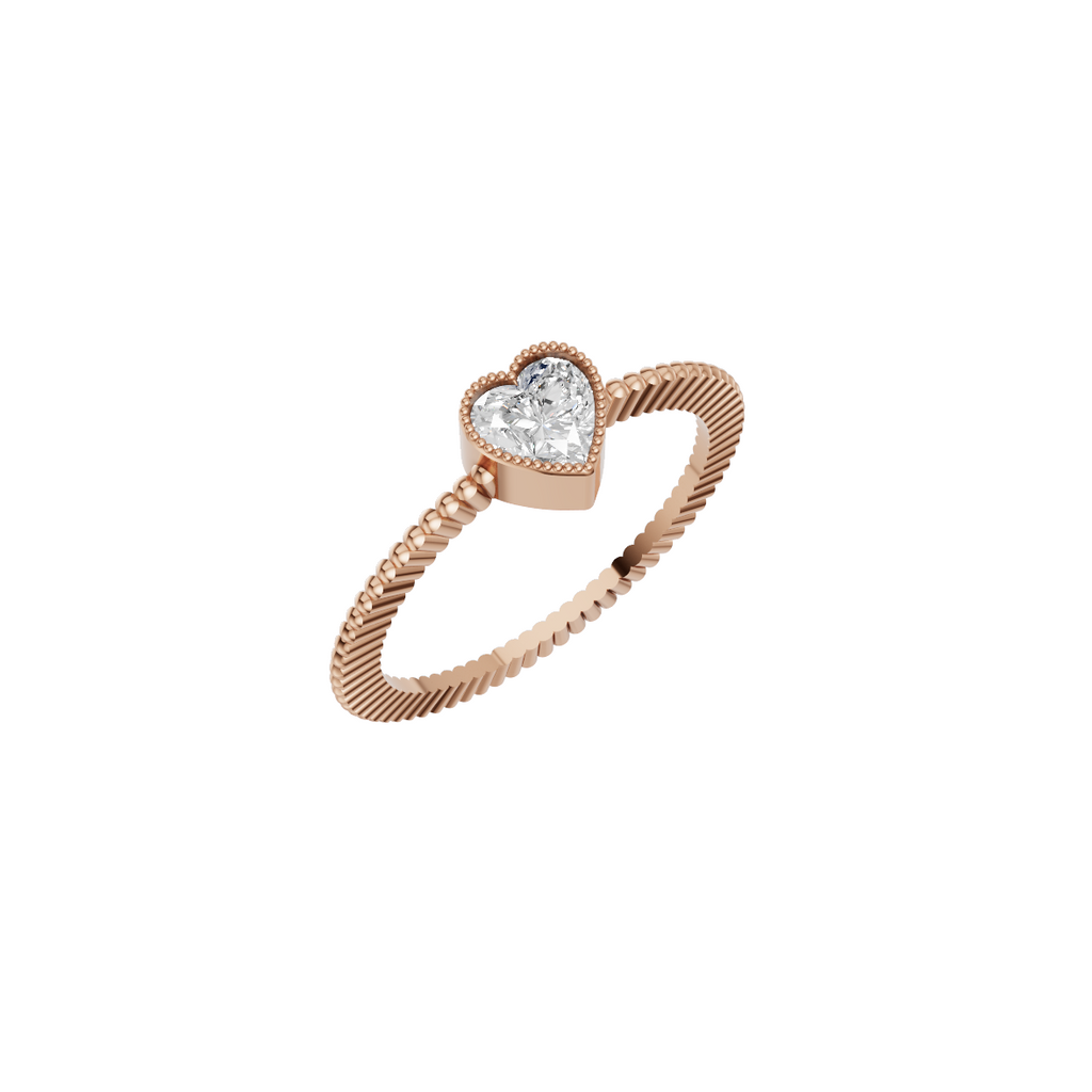 Pink Heart Lab Grown Diamond Band Ring