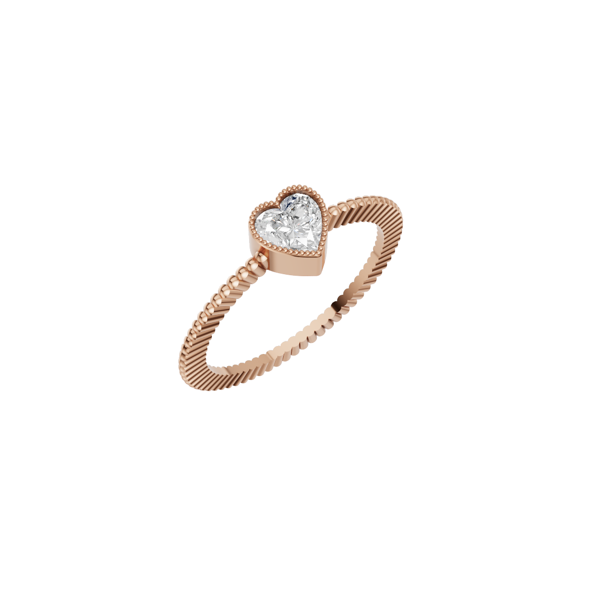Pink Heart Lab Grown Diamond Band Ring
