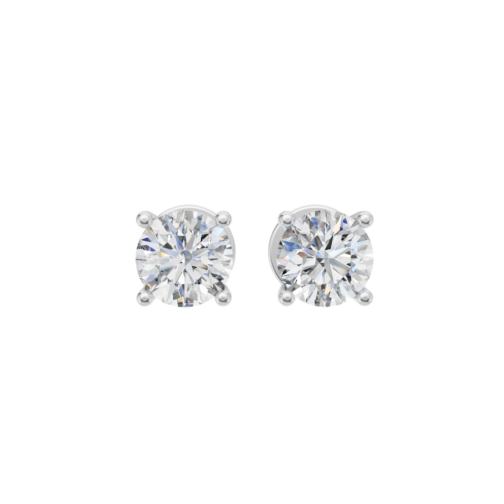 Round Cut Lab Grown Diamond Stud Earrings