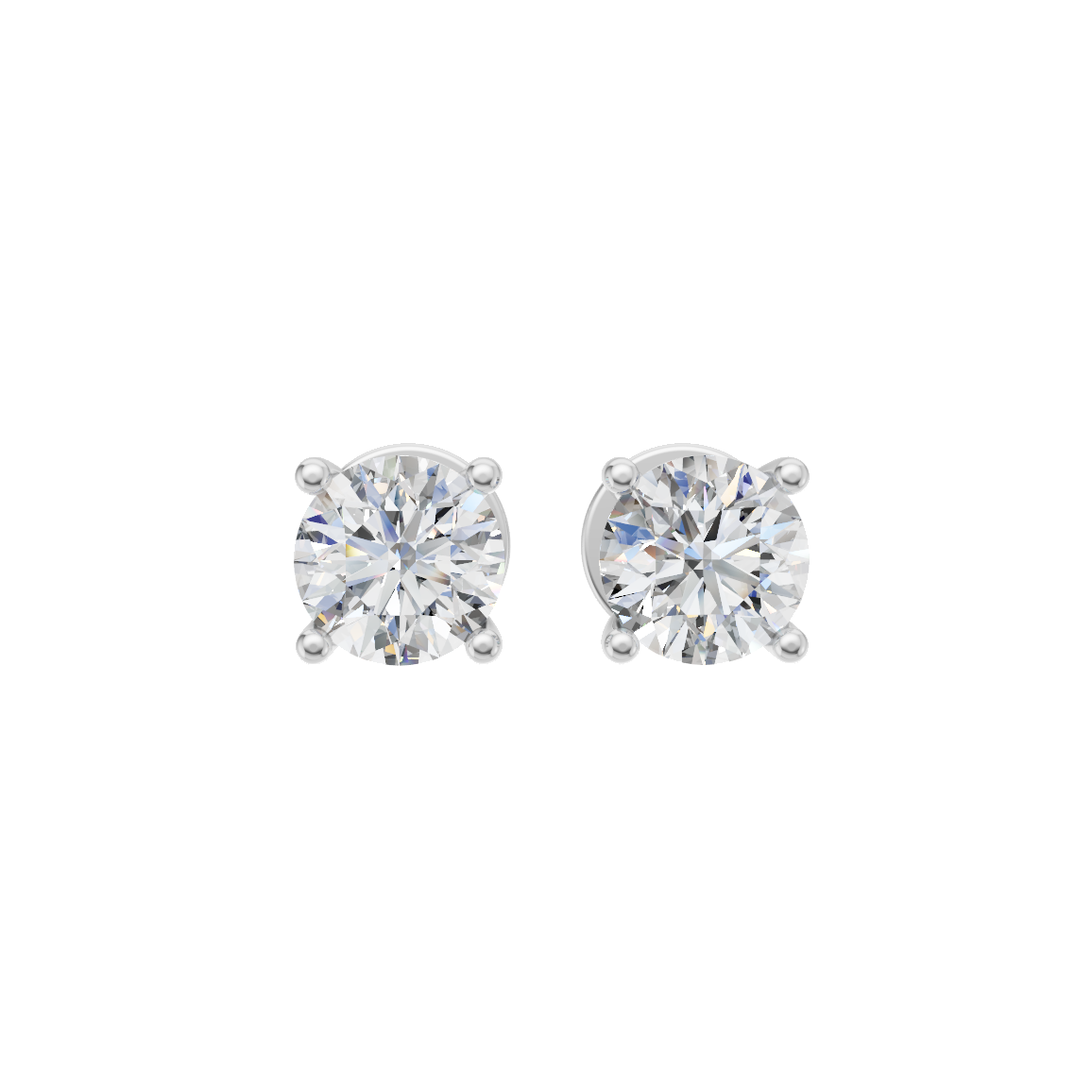 Round Cut Lab Grown Diamond Stud Earrings