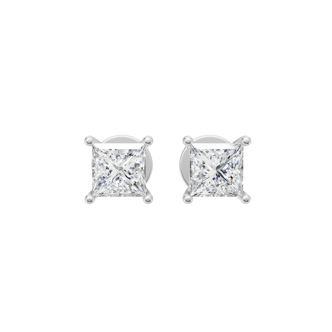 Princess Cut Lab Grown Diamond Stud Earrings