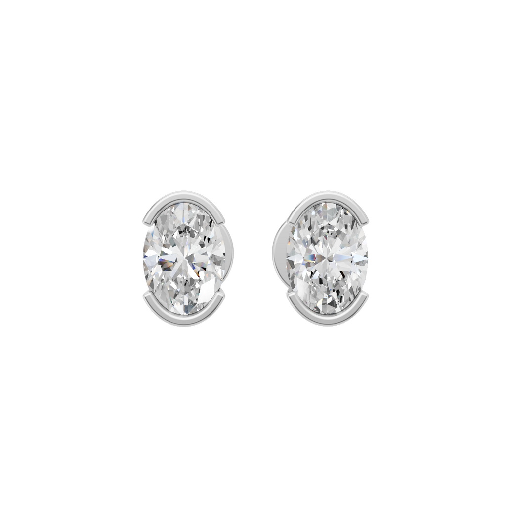 Oval Cut Lab Grown Diamond Stud Earrings