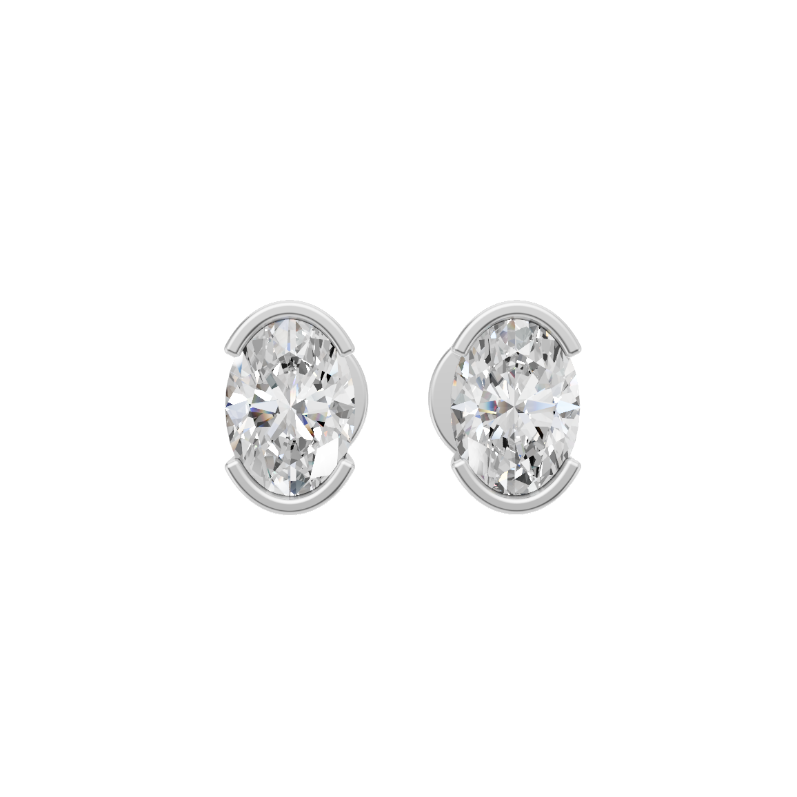 Oval Cut Lab Grown Diamond Stud Earrings