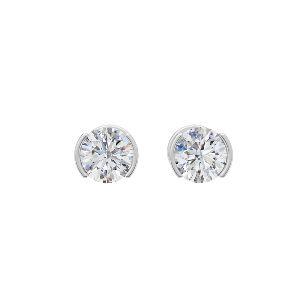 Round Cut Lab Grown Diamond Stud Earrings