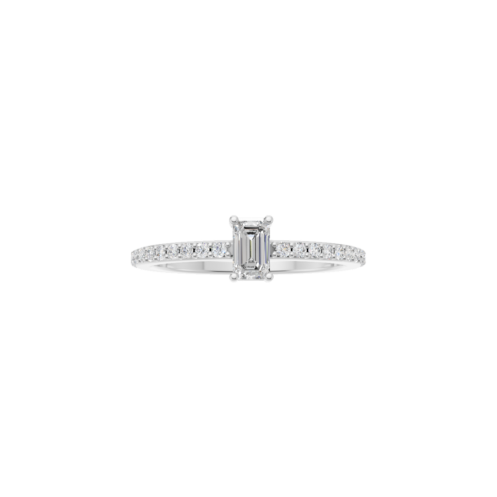 Emerald Cut Lab Grown Diamond Solitaire Ring