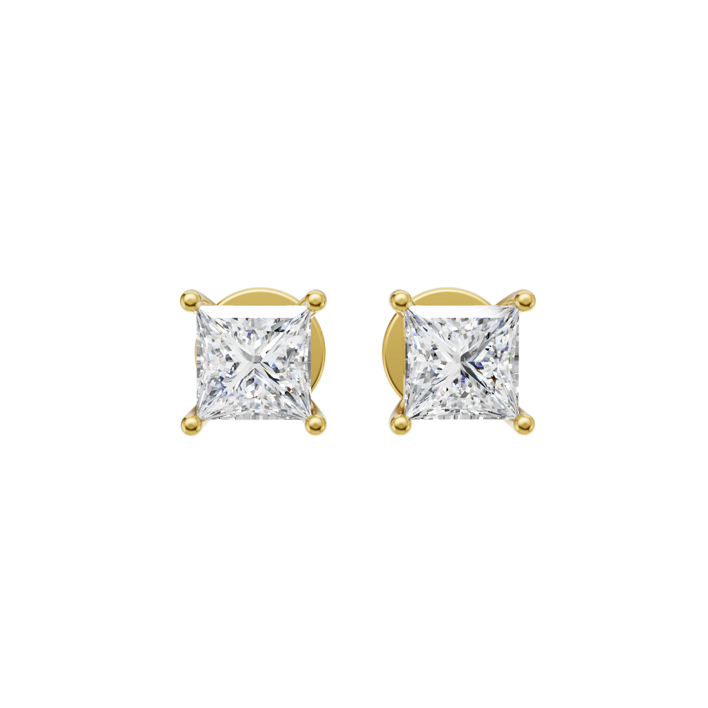 Princess Cut Lab Grown Diamond Stud Earrings