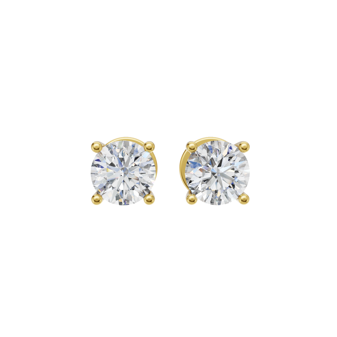 Round Cut Lab Grown Diamond Stud Earrings