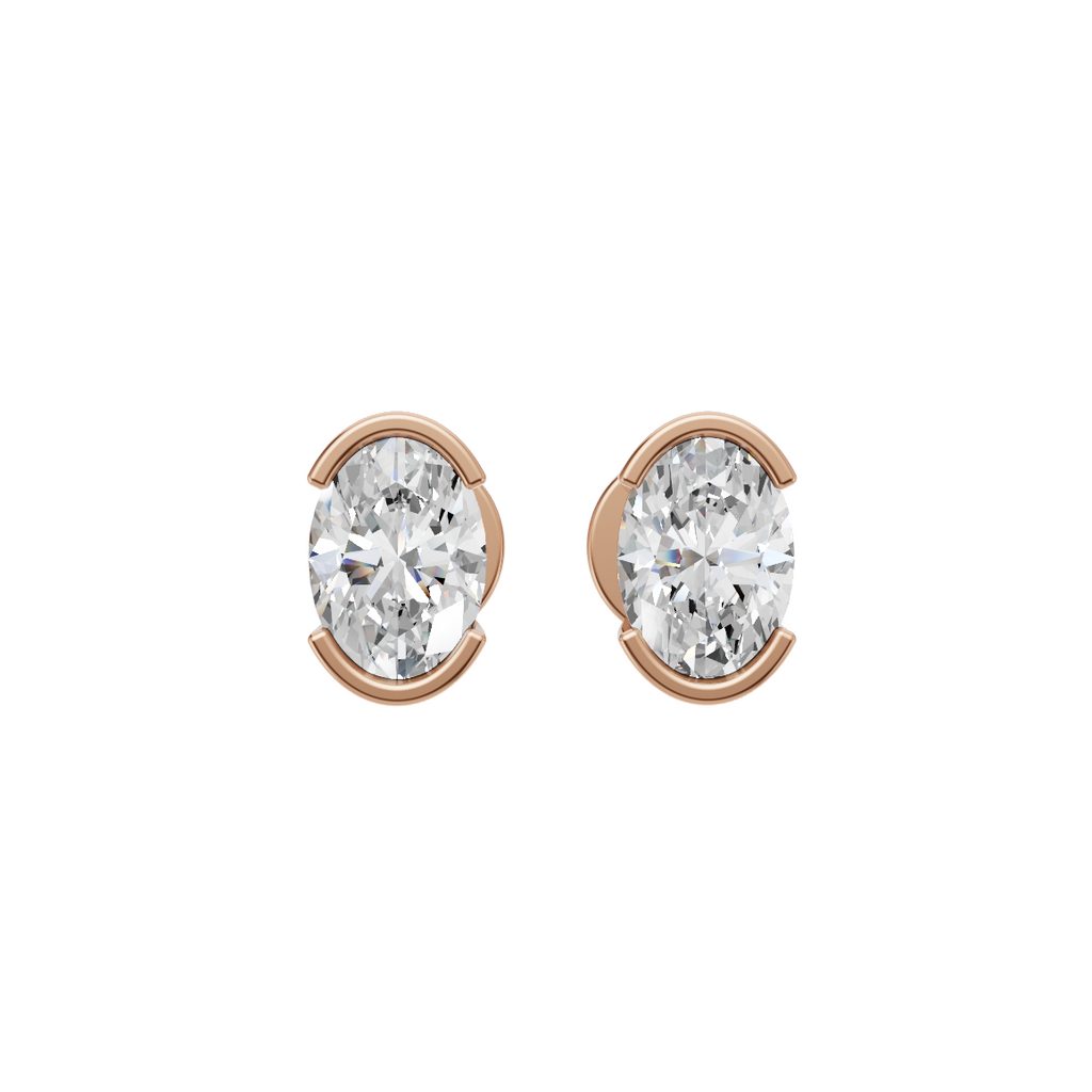 Oval Cut Lab Grown Diamond Stud Earrings