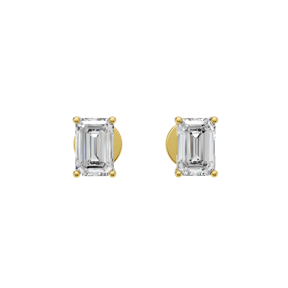Emerald Cut Lab Grown Diamond Stud Earrings