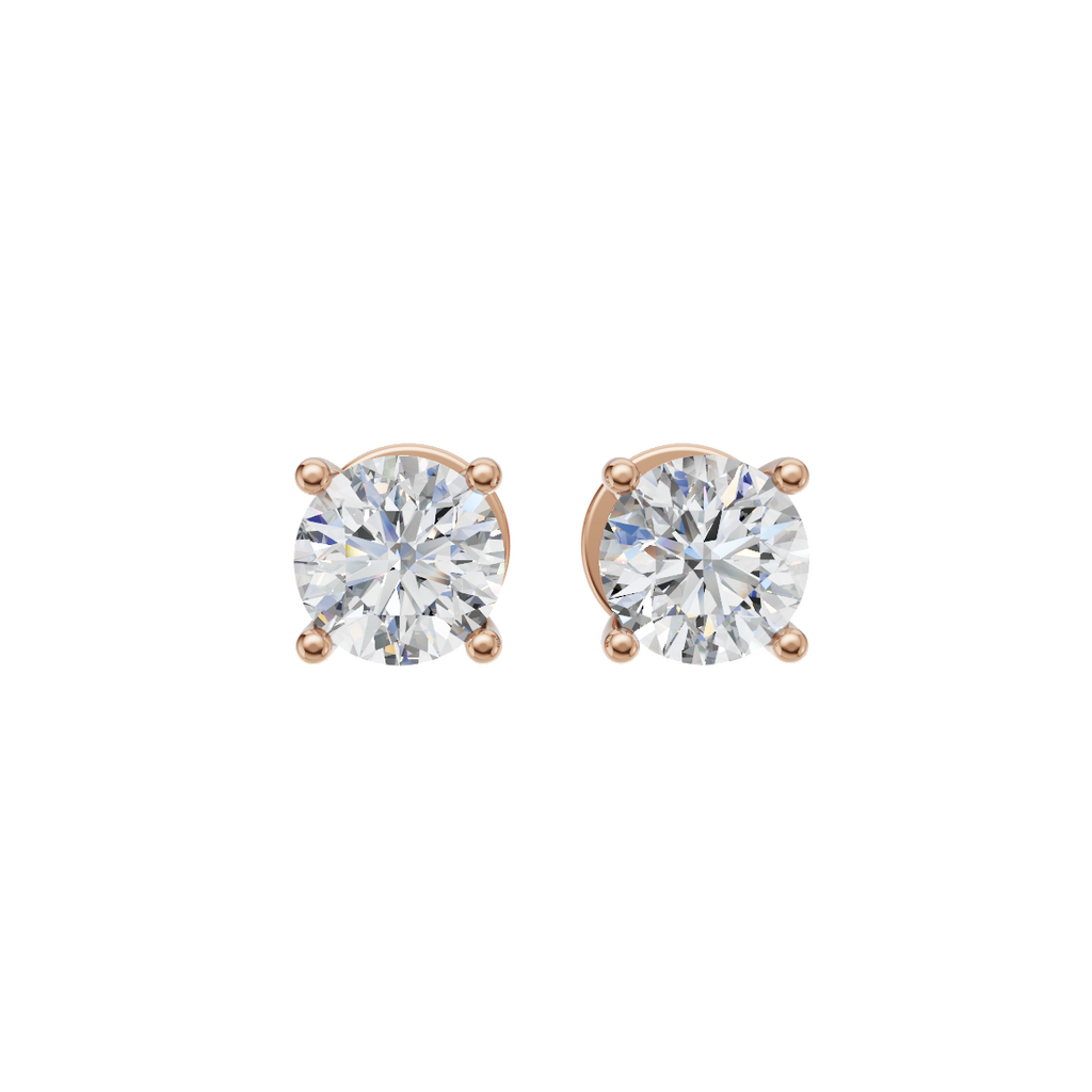 Round Cut Lab Grown Diamond Stud Earrings
