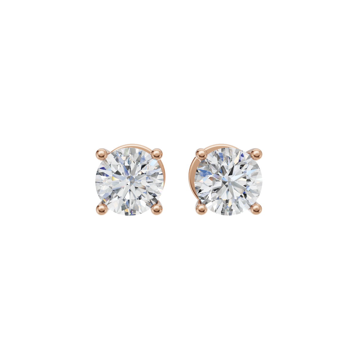 Round Cut Lab Grown Diamond Stud Earrings