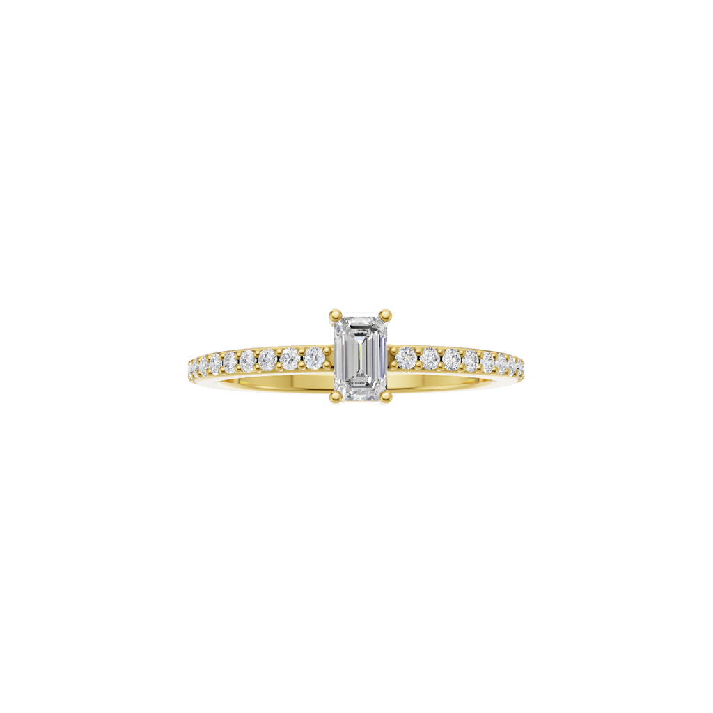 Emerald Cut Lab Grown Diamond Solitaire Ring