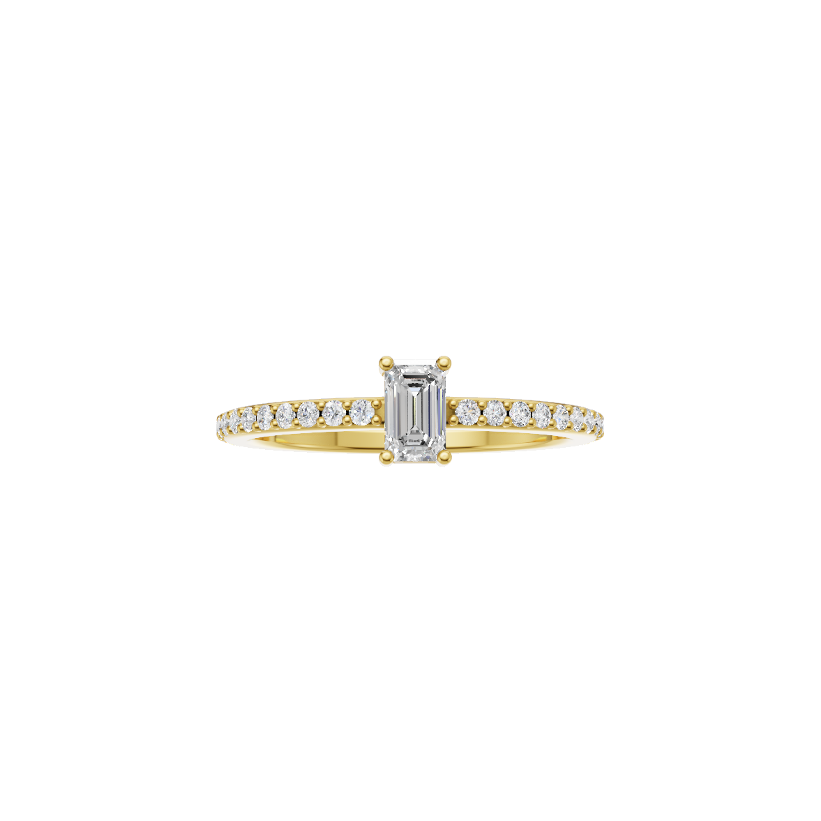 Emerald Cut Lab Grown Diamond Solitaire Ring