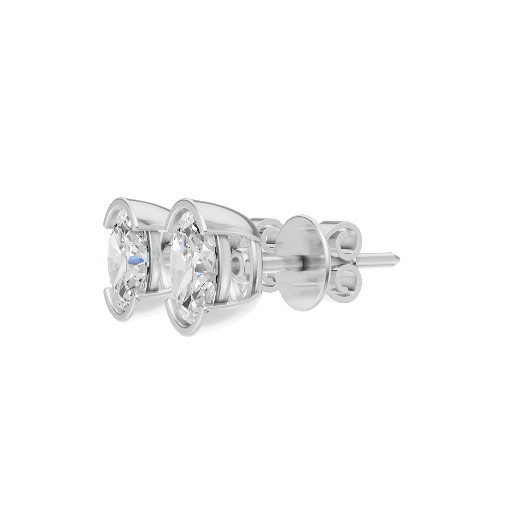 Oval Cut Lab Grown Diamond Stud Earrings