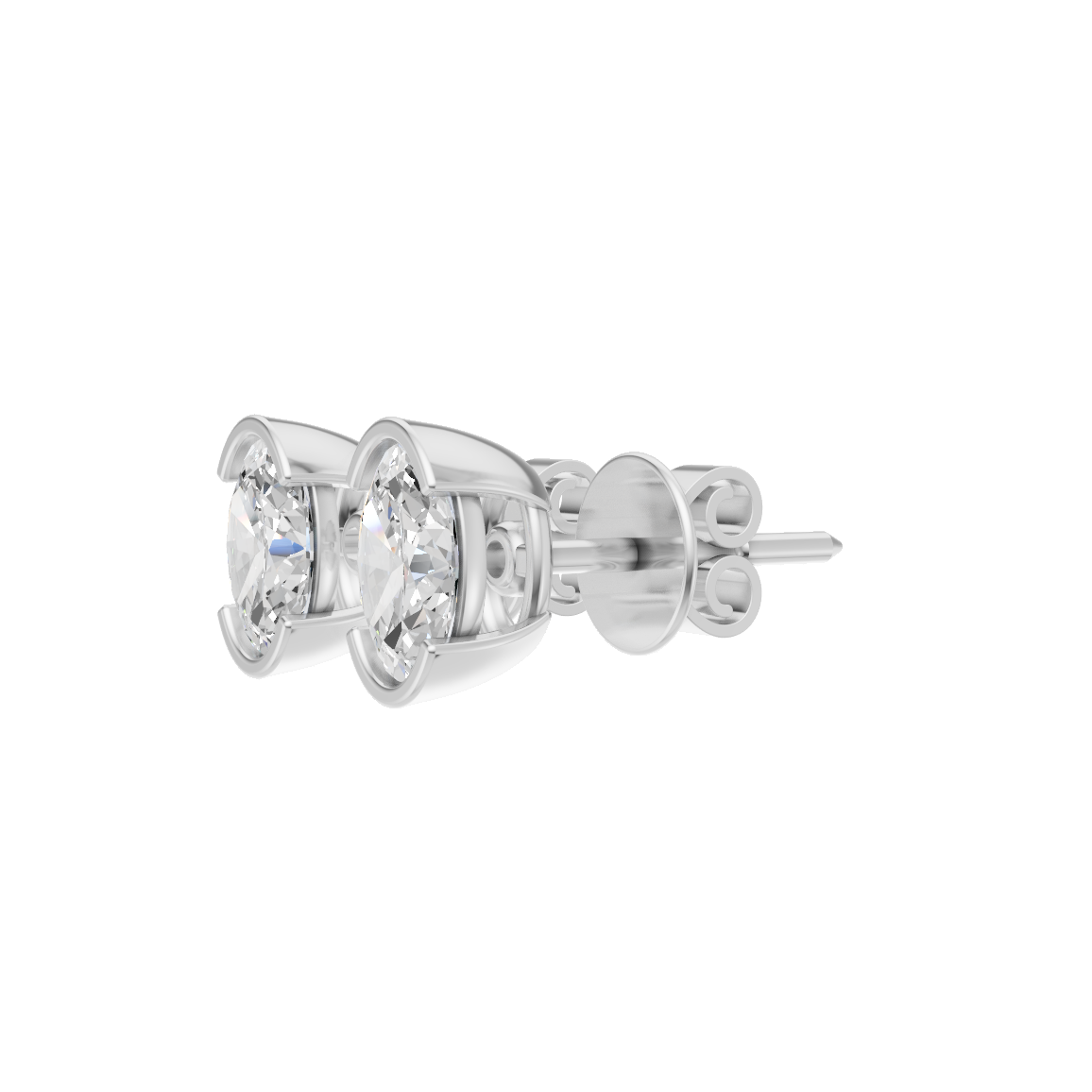 Oval Cut Lab Grown Diamond Stud Earrings