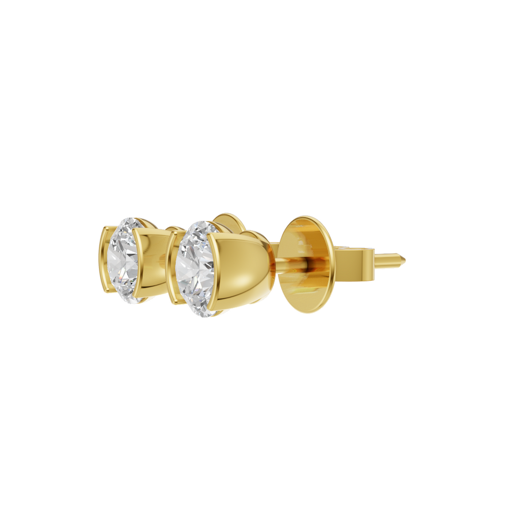 Round Cut Lab Grown Diamond Stud Earrings