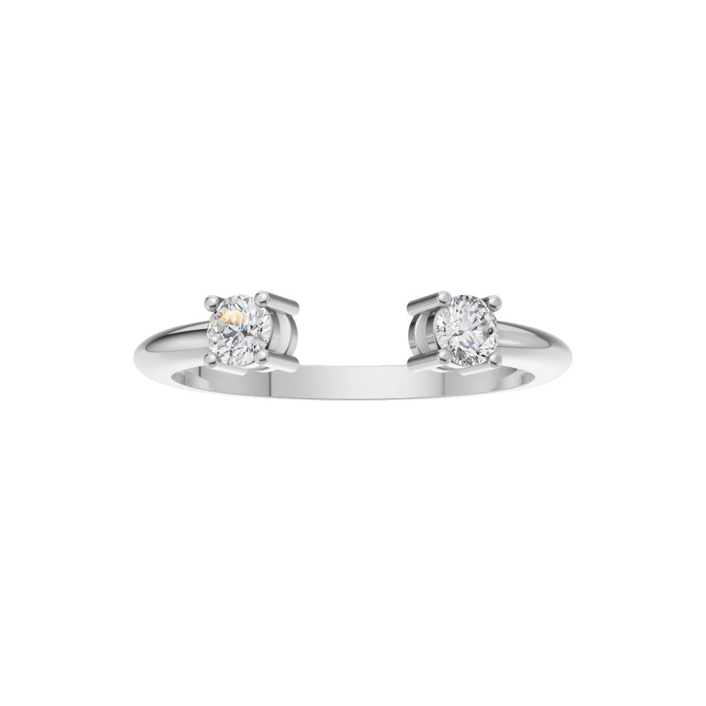 Twin Solitaire Open-End Lab Grown Diamond Ring