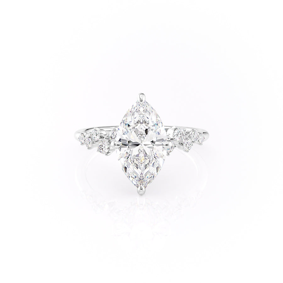 Marquise - 18K Yellow Gold Princess Cut Diamond Engagement Ring My Store