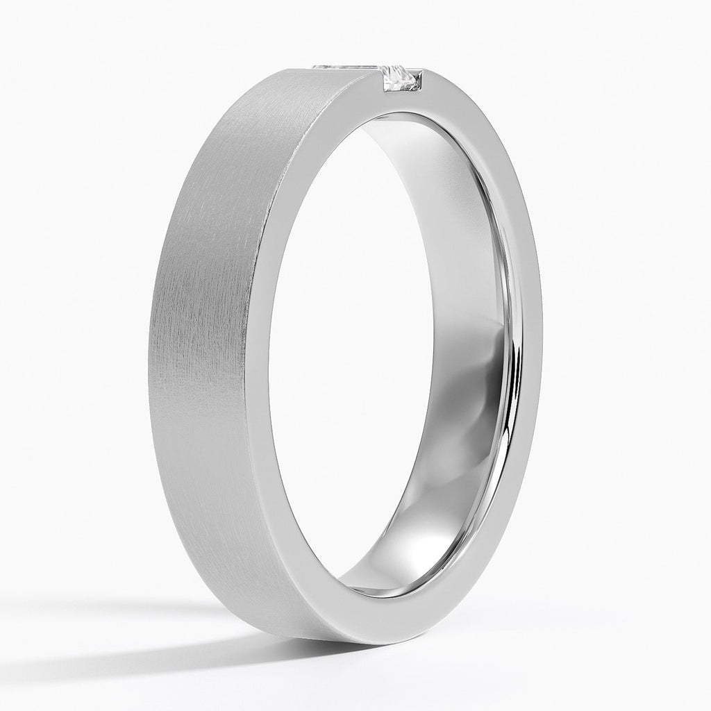 Modern Baguette Diamond Band in White Gold 