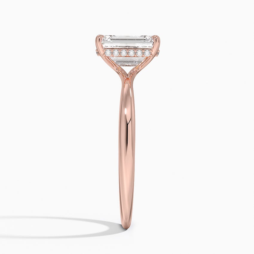 Emerald Cut Diamond Solitaire Engagement Ring 