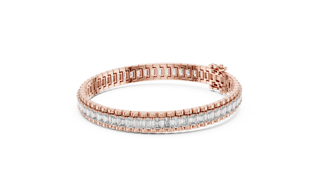 Channel Set Emerald-Cut Diamond Bracelet 