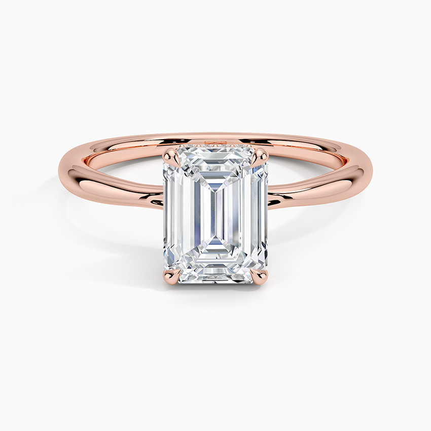 Emerald Cut Diamond Solitaire Engagement Ring 