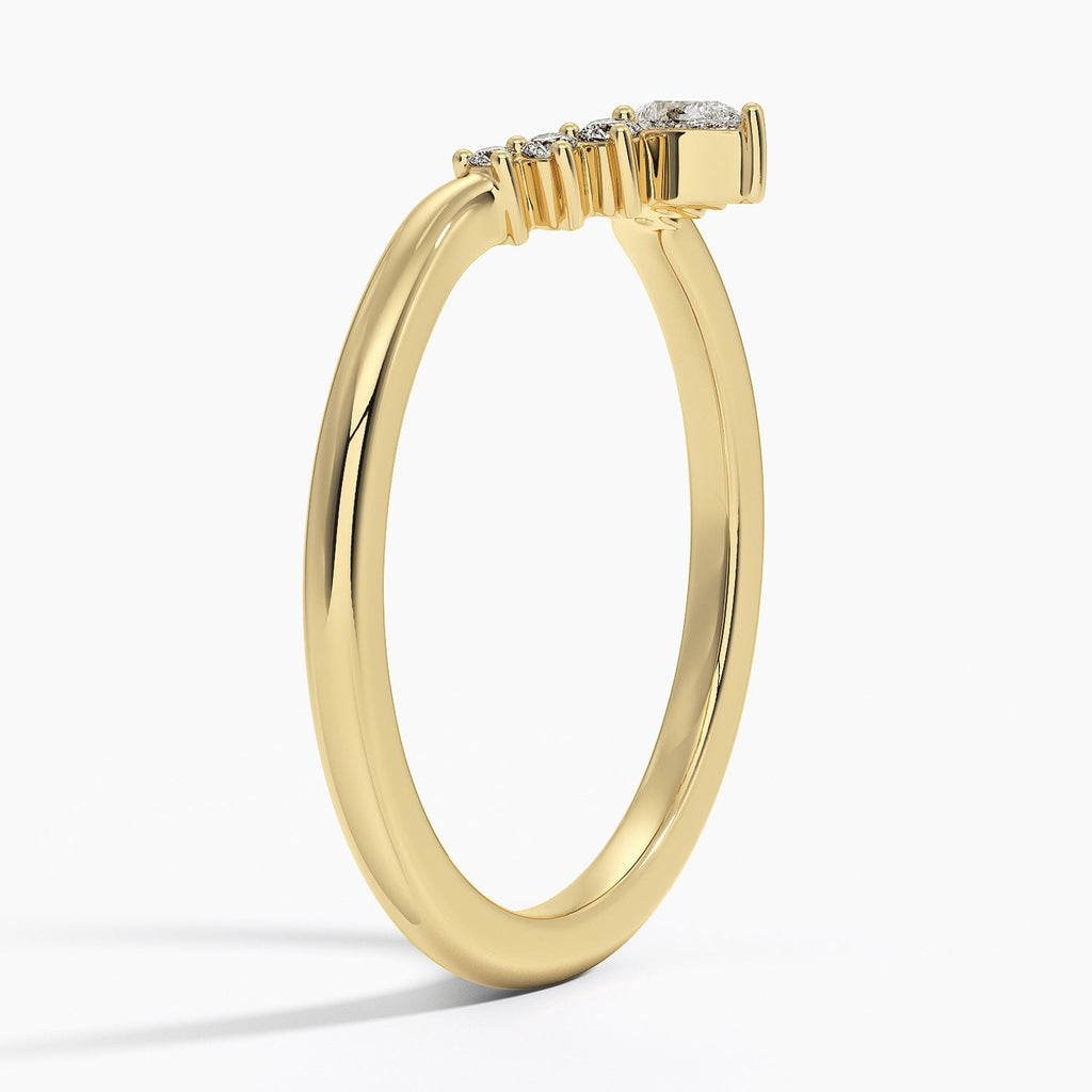 Chevron Diamond Nesting Ring with Pear Accent 