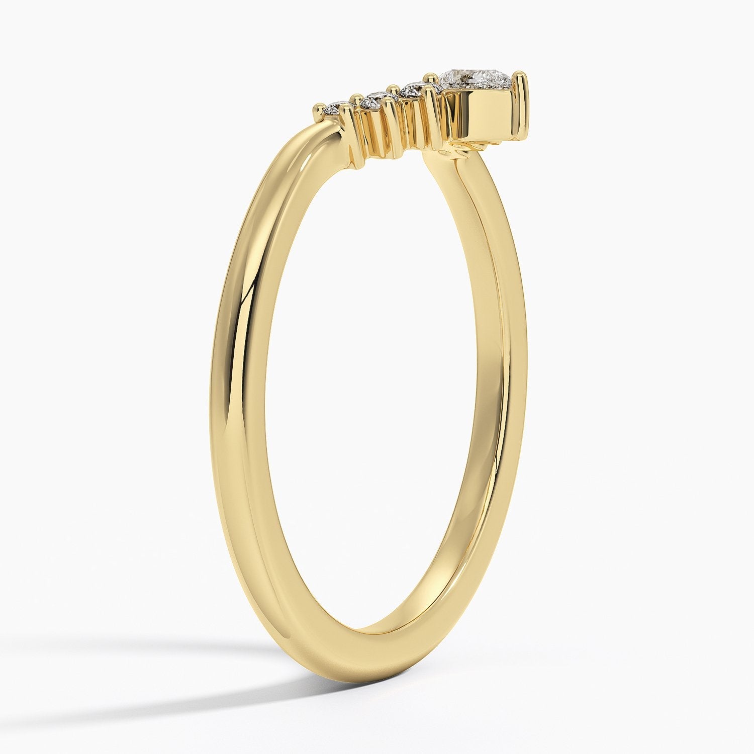 Chevron Diamond Nesting Ring with Pear Accent 