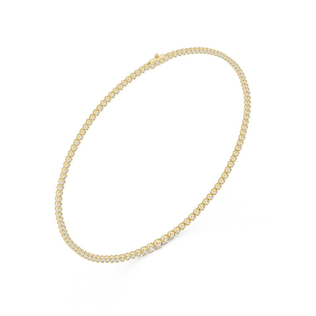 Classic Round-Cut Bezel Diamond Necklace 