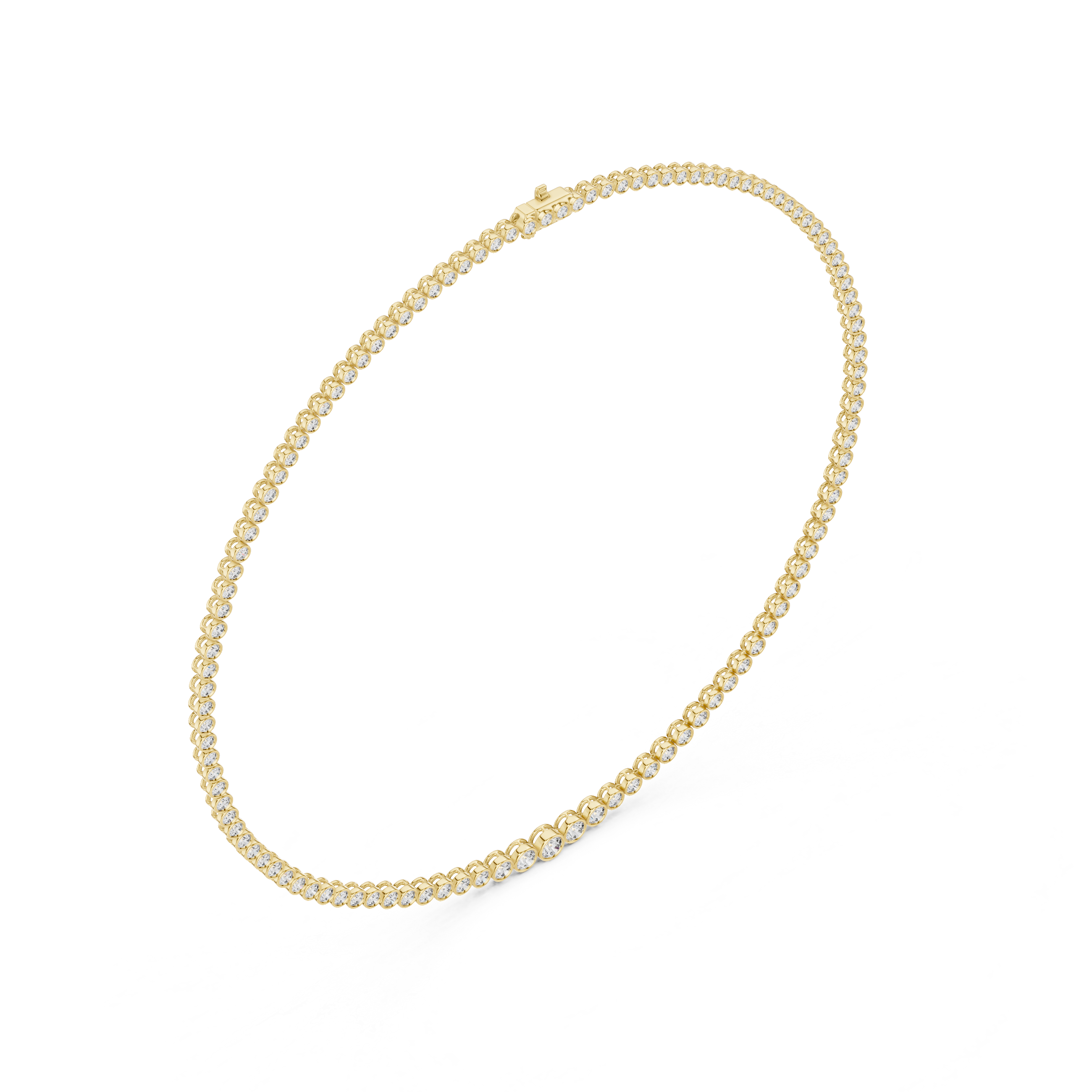 Classic Round-Cut Bezel Diamond Necklace 