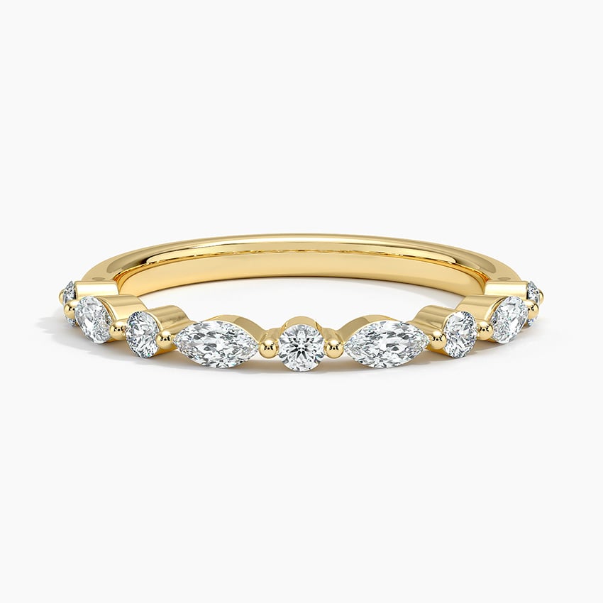 Marquise & Round Diamond Alternating Half Eternity Band 