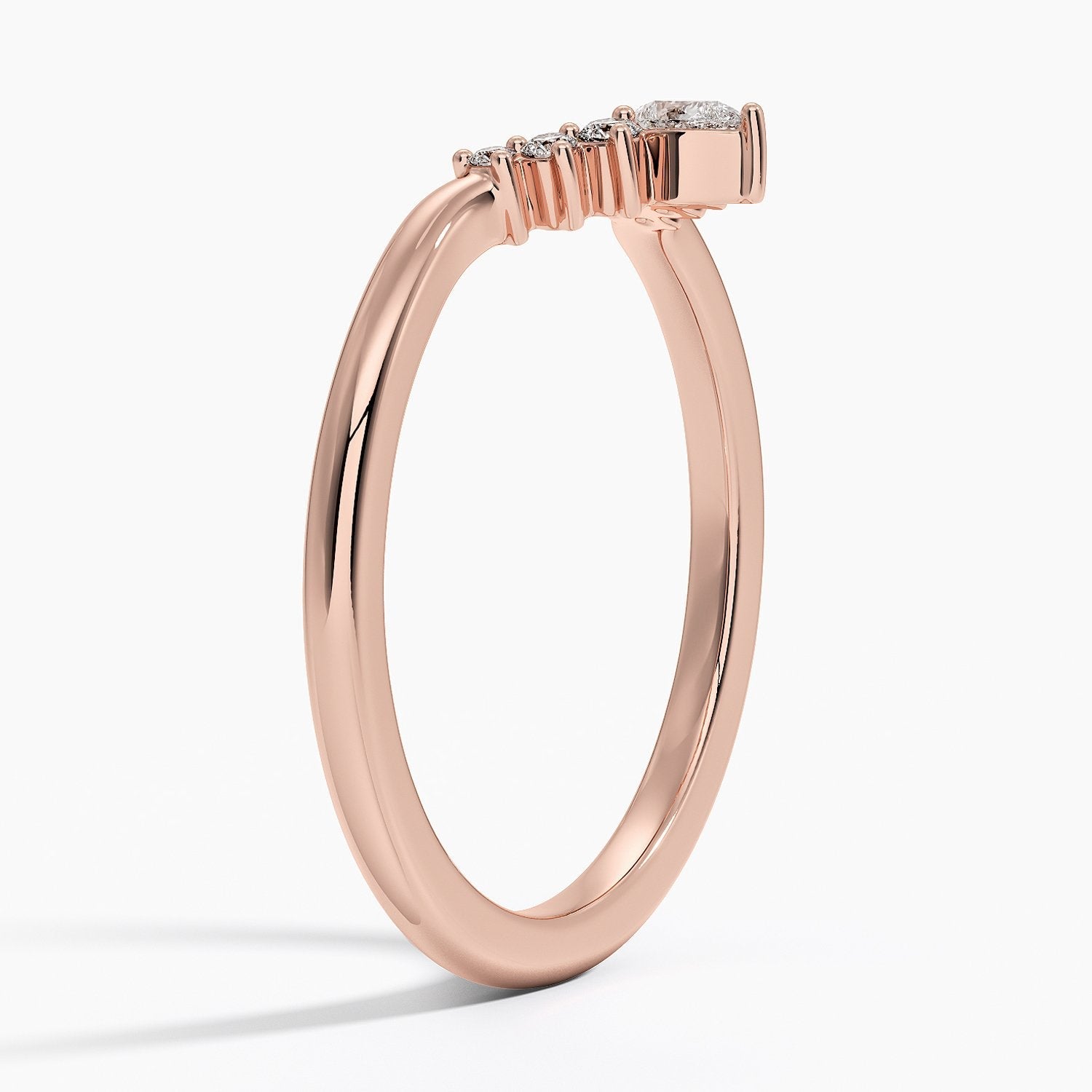 Chevron Diamond Nesting Ring with Pear Accent 