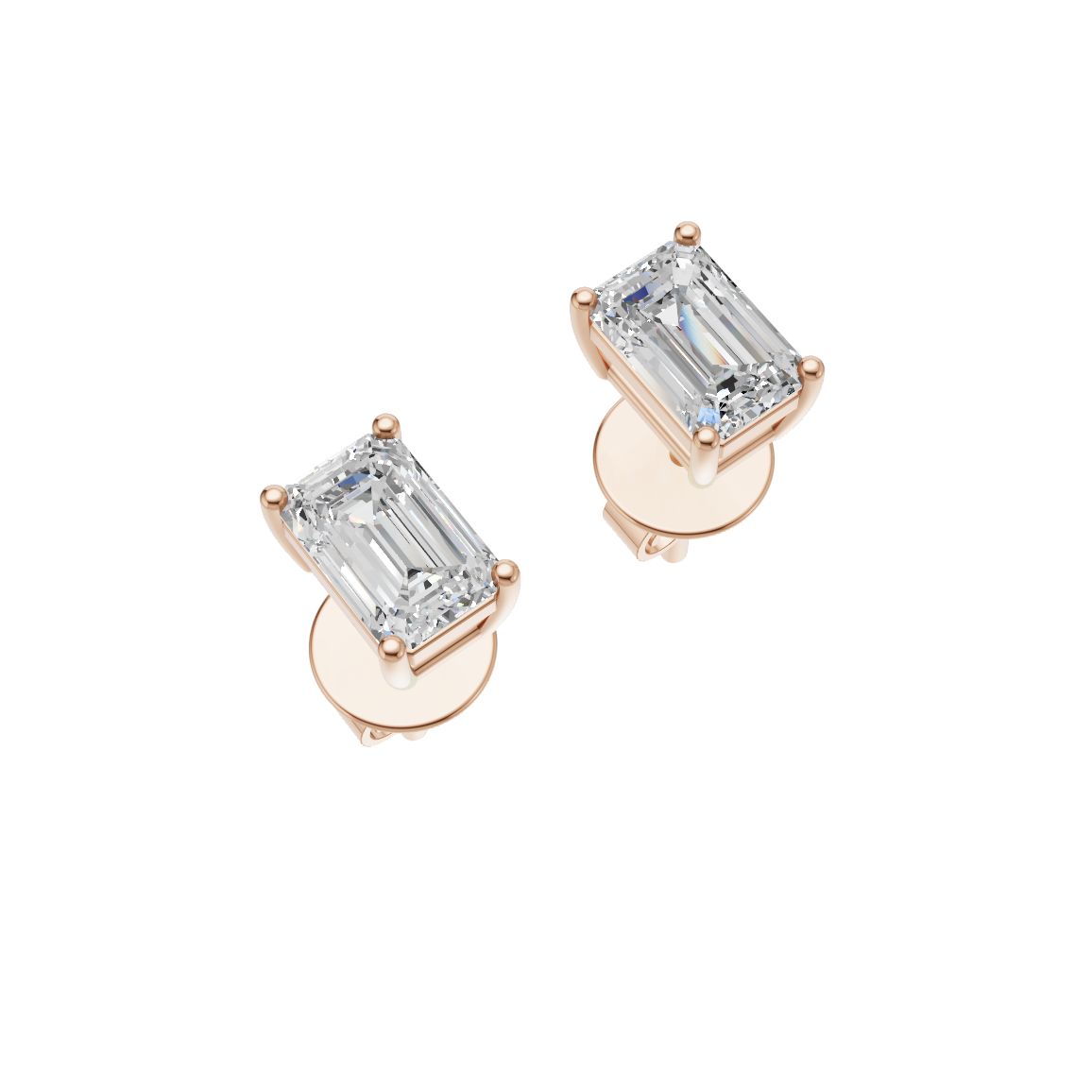 Emerald Cut Lab Grown Diamond Stud Earrings My Store