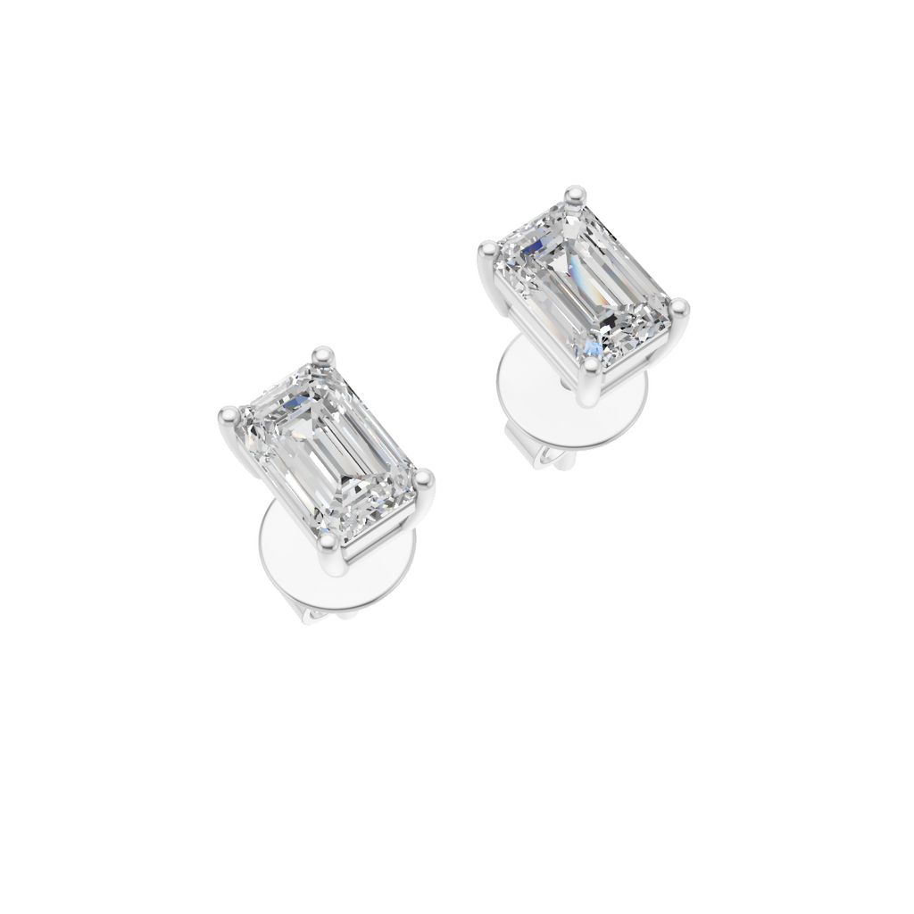 Emerald Cut Lab Grown Diamond Stud Earrings My Store