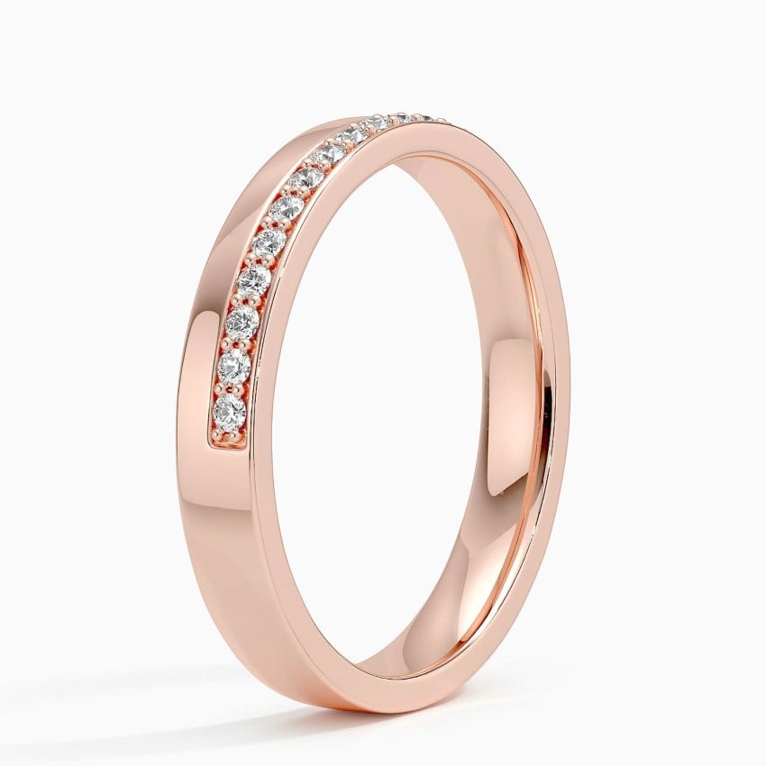 3mm Timeless Half-Pavé Diamond Band — White Gold Elegance My Store