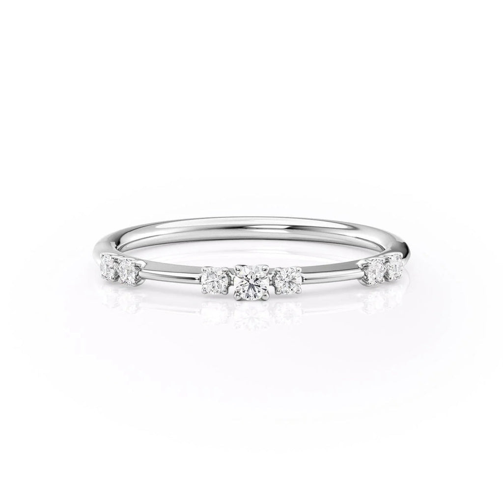 Round Cut Diamond Half Eternity Band 