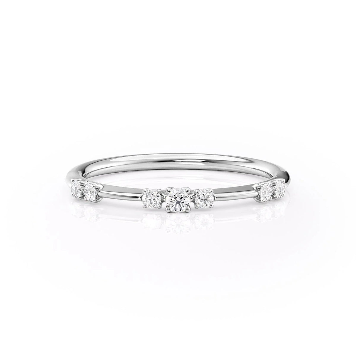 Round Cut Diamond Half Eternity Band 