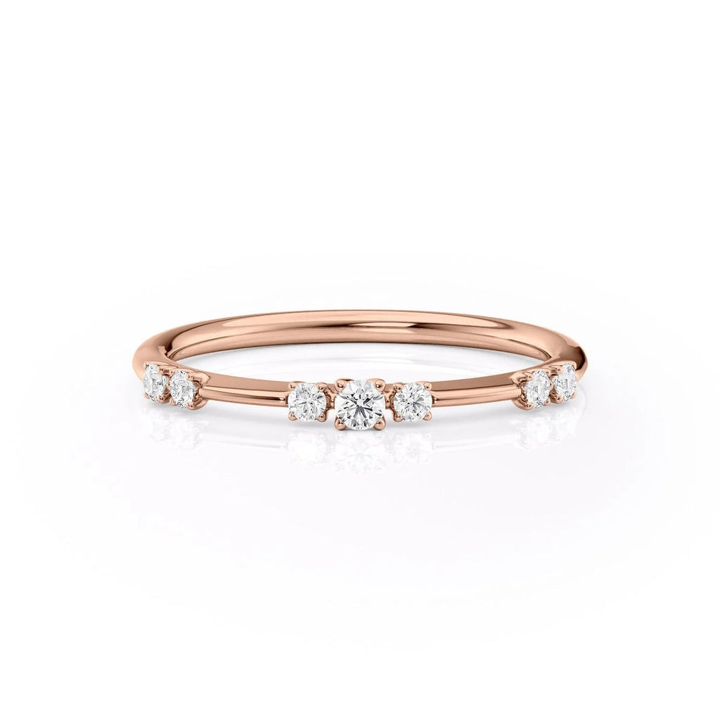 Round Cut Diamond Half Eternity Band 