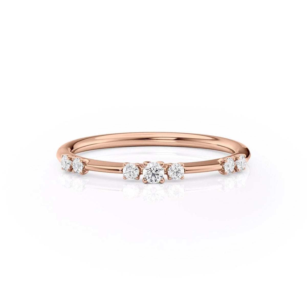 Round Cut Diamond Half Eternity Band 