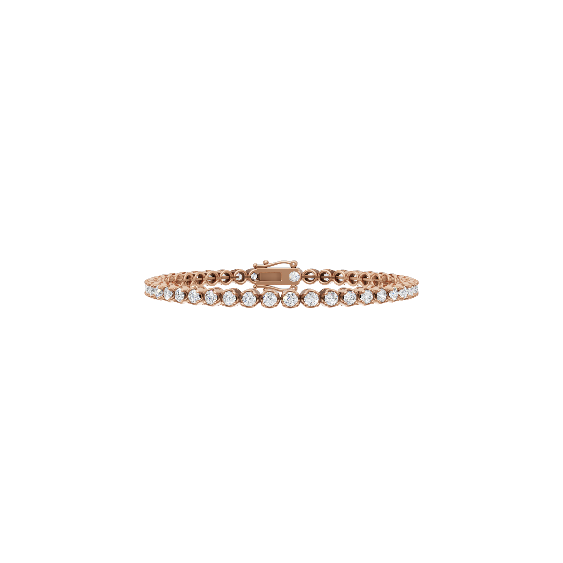 Bezel Set Round Cut Lab Grown Diamond Tennis Bracelet VENFORA