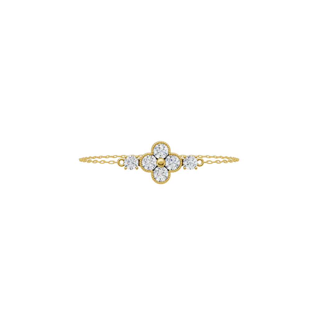 Floral Cluster Lab Grown Diamond Chain Bracelet VENFORA