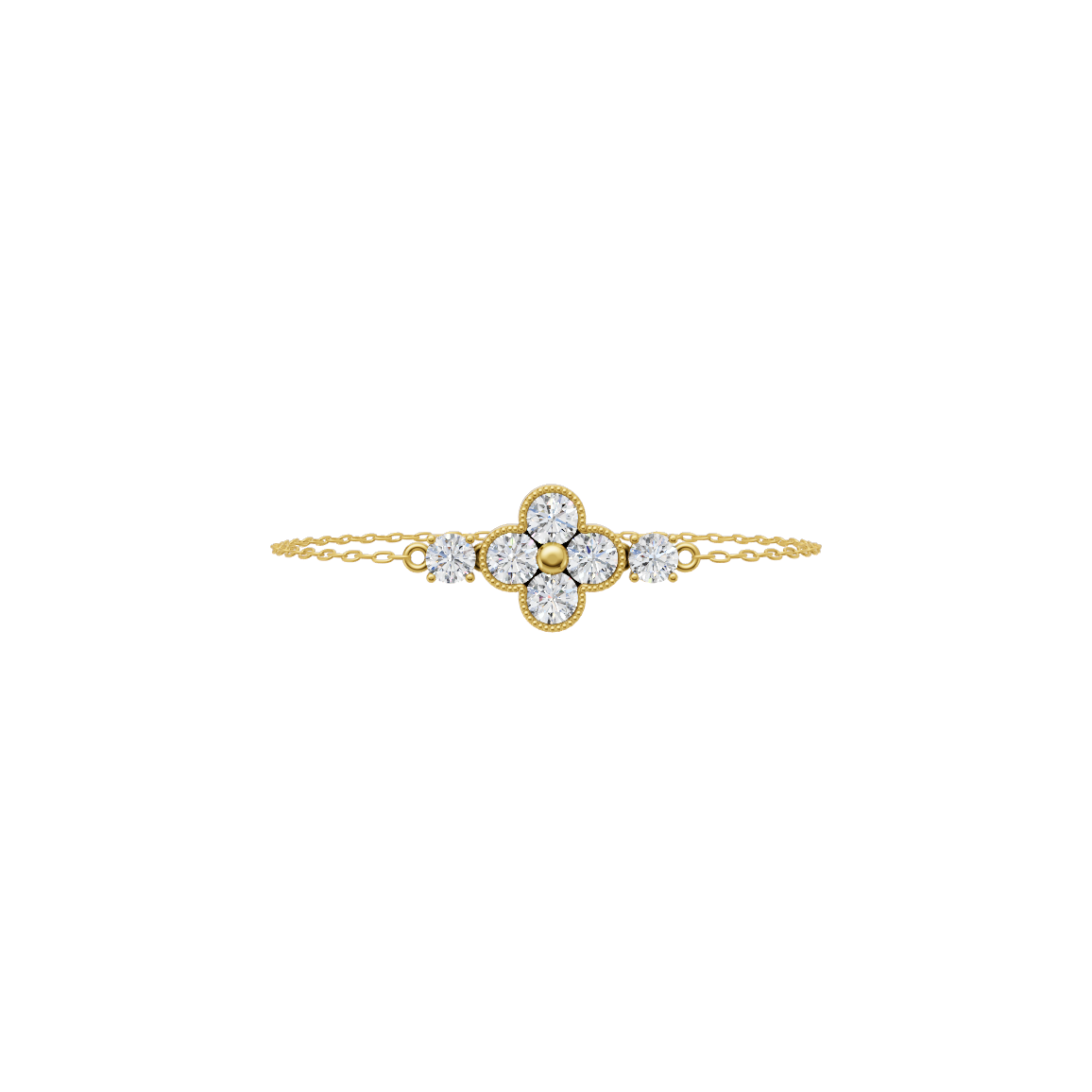 Floral Cluster Lab Grown Diamond Chain Bracelet VENFORA