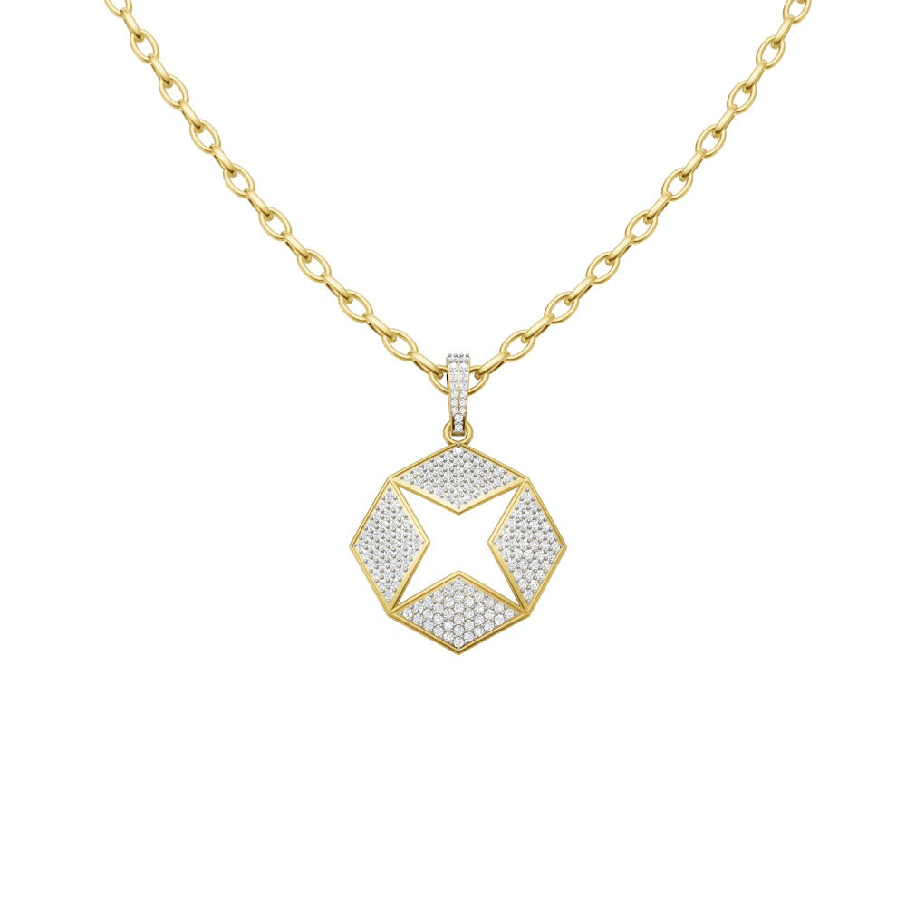 Iced Star Lab Grown Diamond Chain Pendant VENFORA