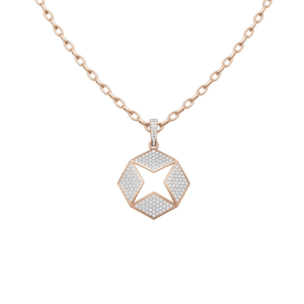 Iced Star Lab Grown Diamond Chain Pendant VENFORA