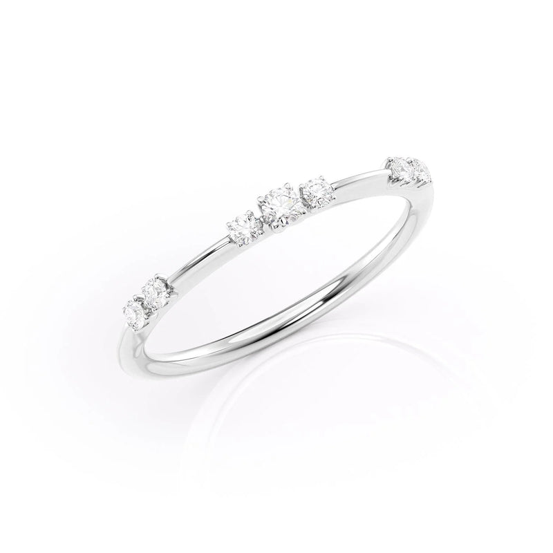Round Cut Diamond Half Eternity Band 