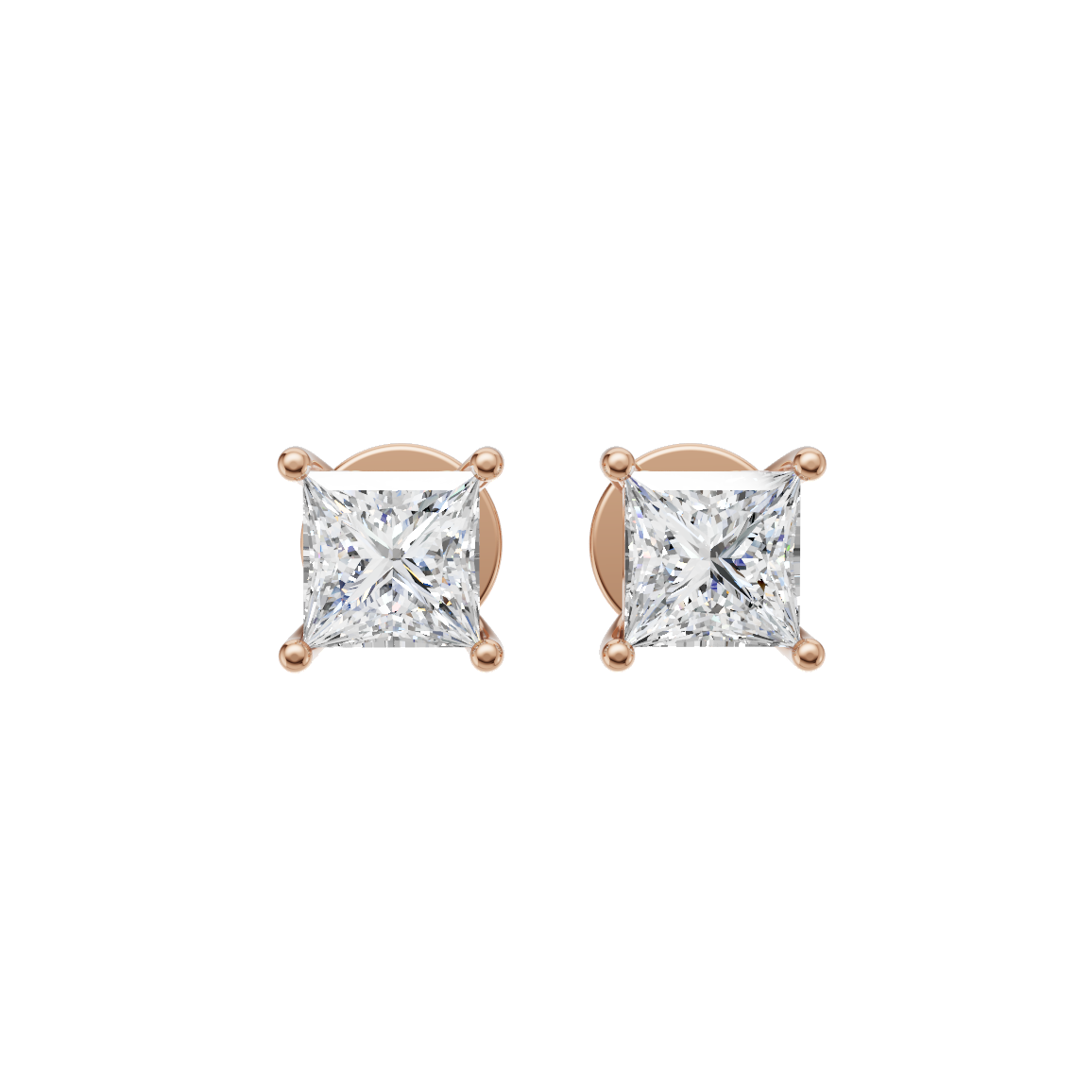 Princess Cut Lab Grown Diamond Stud Earrings My Store