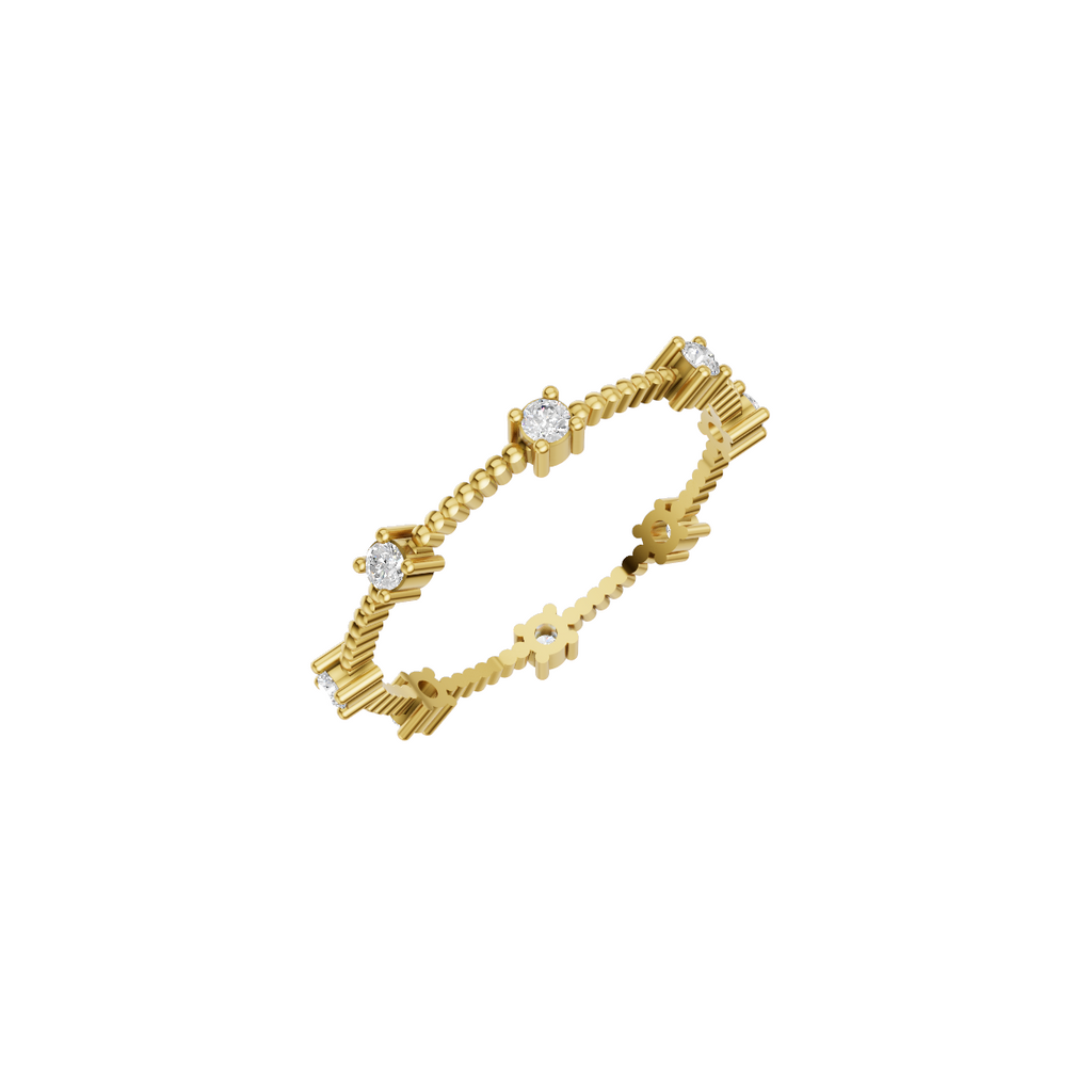 Round Sparkle Diamond Band Ring VENFORA